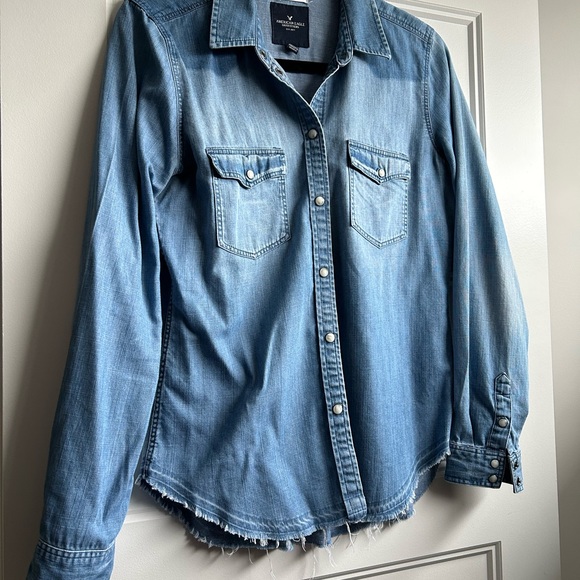 American Eagle Jean Shirt (Small) - Picture 3 of 4